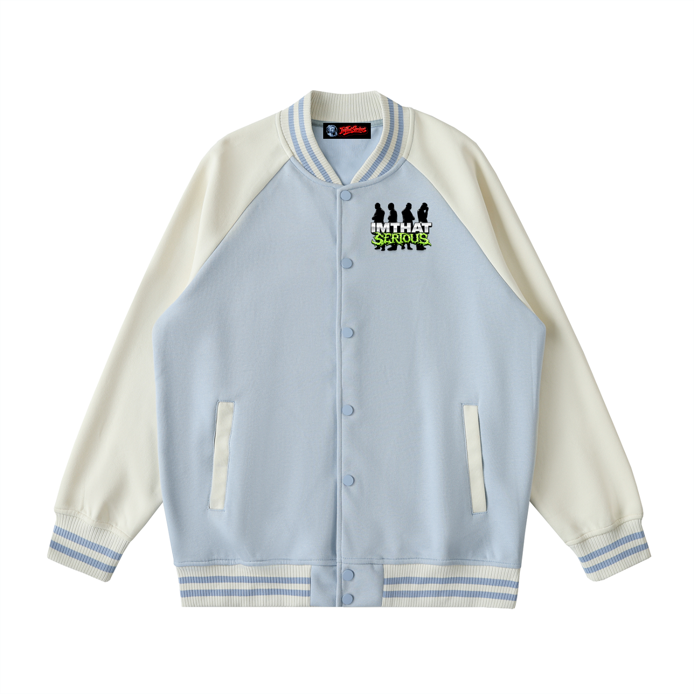 Two Tone Raglan Sleeve Varsity,varsity jacket,jacket,men,women,imthatserious