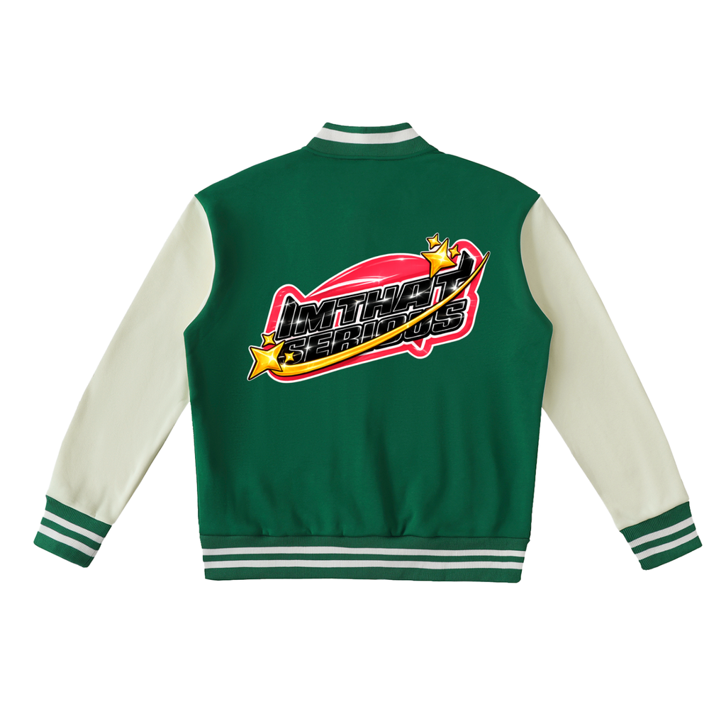 Two-Tone Fleeced Varsity Jacke,jacket,varsity jacket,men,imthatserious,varsity