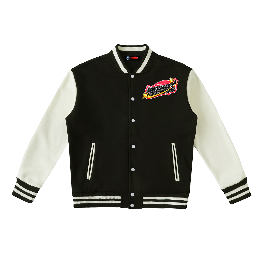 Two-Tone Fleeced Varsity Jacke,jacket,varsity jacket,men,imthatserious,varsity