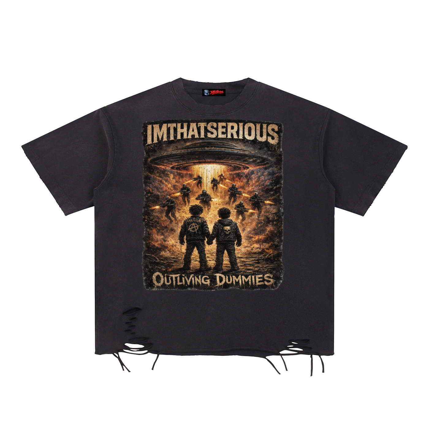 The Invaders,The Invaders Men T-Shirt,IMTHATSERIOUS,Snow Washed Raw-Hem T-Shirt,Snow Washed,Men,Men T-Shirt,Men Snow Washed T-SHirt,Men Raw Hem T-Shirt