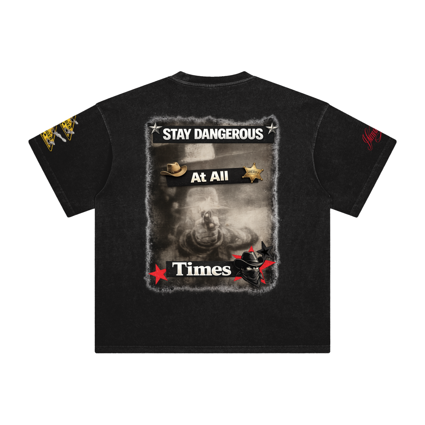 Stay Dangerous,Stay Dangerous Men,Stay Dangerous Men T-Shirt,IMTHATSERIOUS,Men,Men T-Shirt,Enzyme Washed T-Shirt