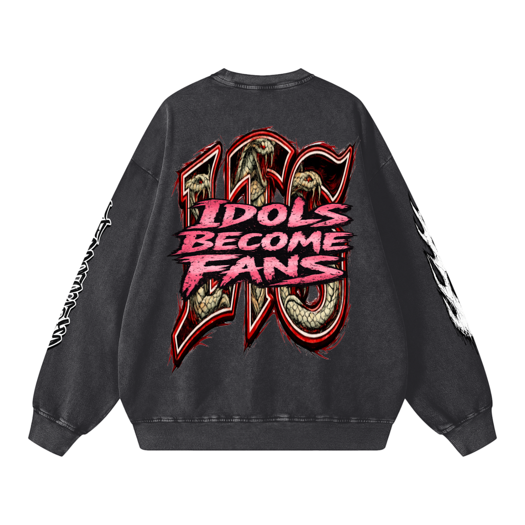 Snow Washed Oversized Sweatshi,Smoke,Smoke Men,Smoke Men Sweatshirt,Men,Men Sweatshirt,IMTHATSERIOUS