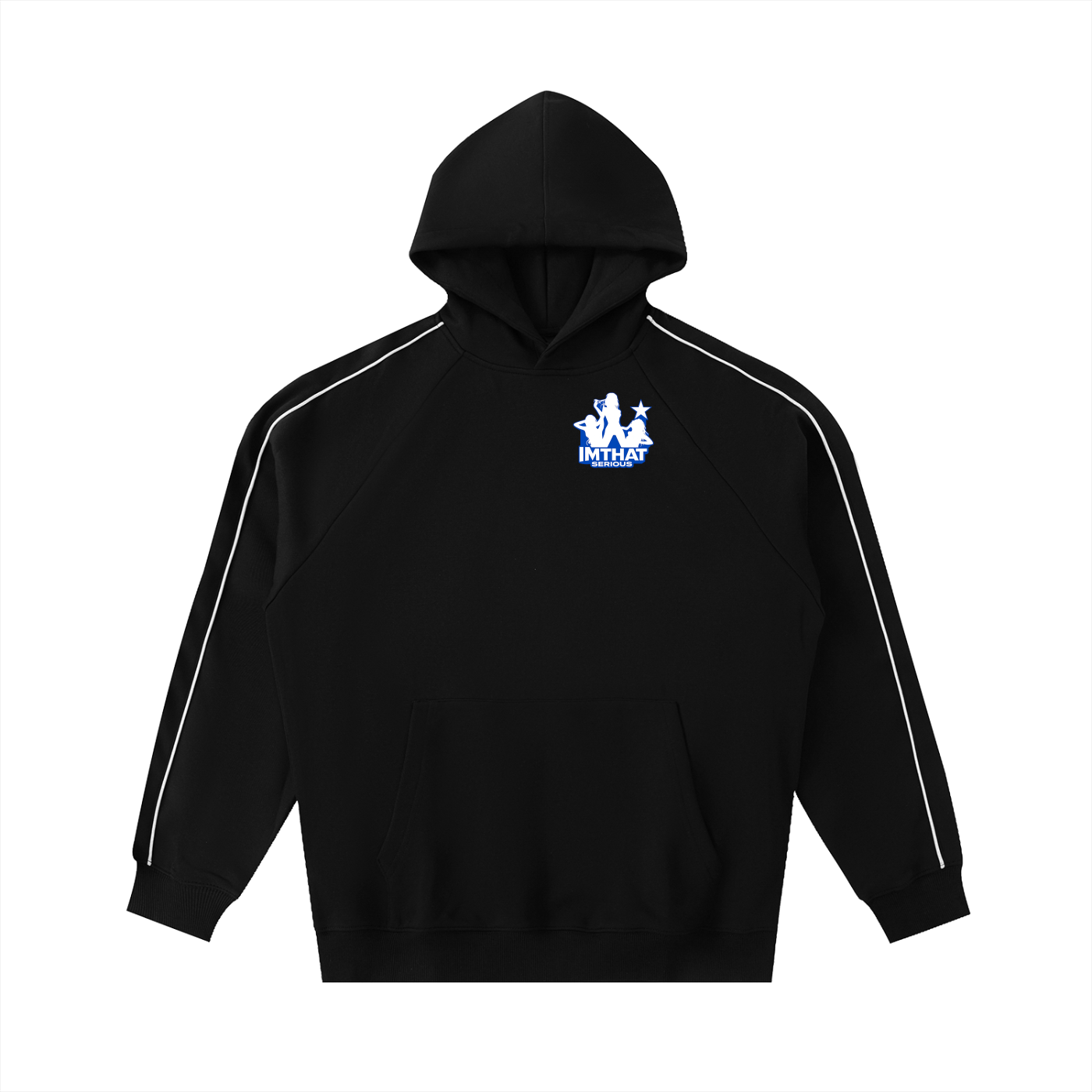 Contrast Piping Raglan Hoodie,hoodie,imthatserious,men