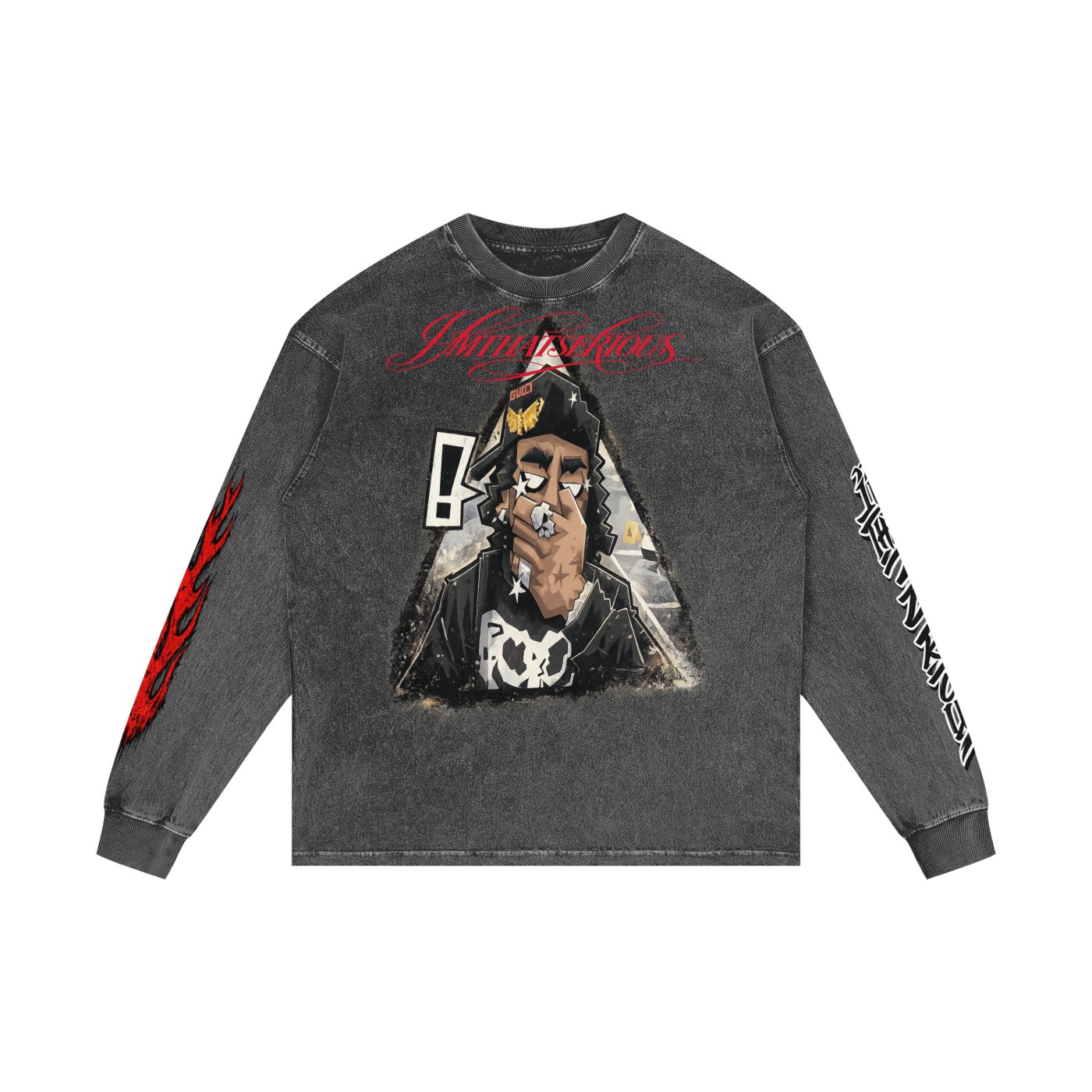 Acid Wash Oversize Long Sleeve,Sayless,Sayless Men,Sayless Men Long Sleeve T-Shir,Men,Men Long Sleeve T-Shirt,IMTHATSERIOUS