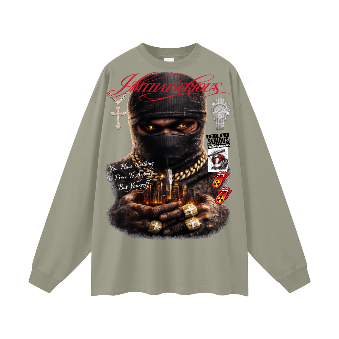 Hustlin' Oversized Long Sleeve,IMTHATSERIOUS,Men,Men Oversized Long Sleeve Tee,Hustlin Men,Hustlin Men Long Sleeve Tee