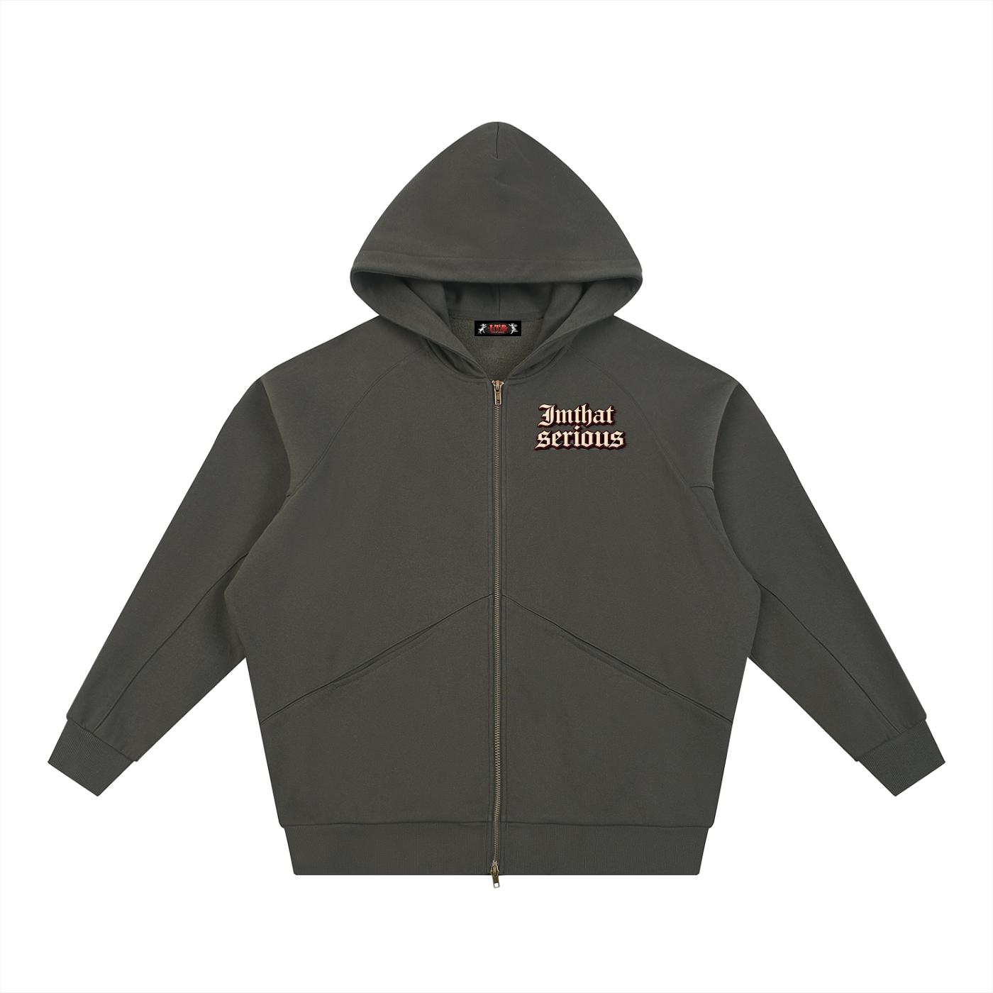 Sleeve Zip-Through Fleece Hood,Men,Men Hoodie,IMTHATSERIOUS