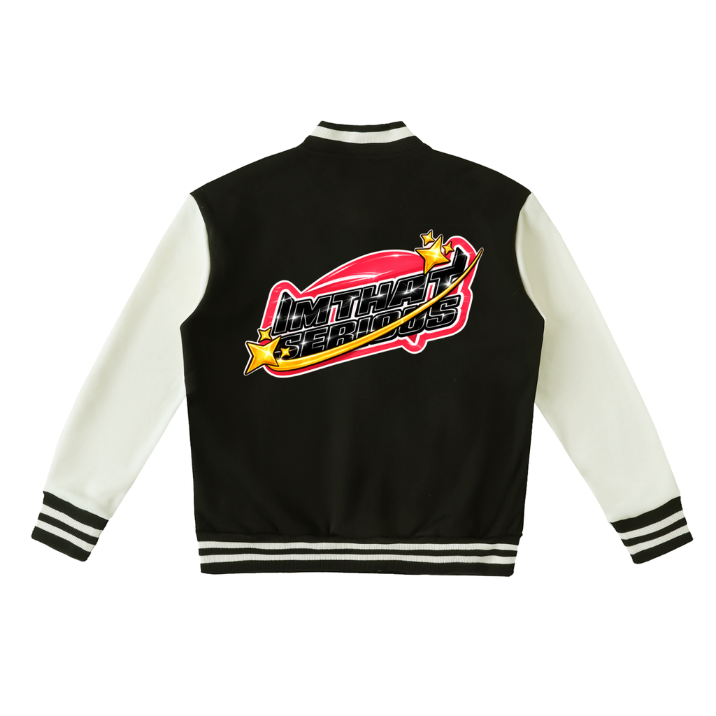 Two-Tone Fleeced Varsity Jacke,jacket,varsity jacket,men,imthatserious,varsity
