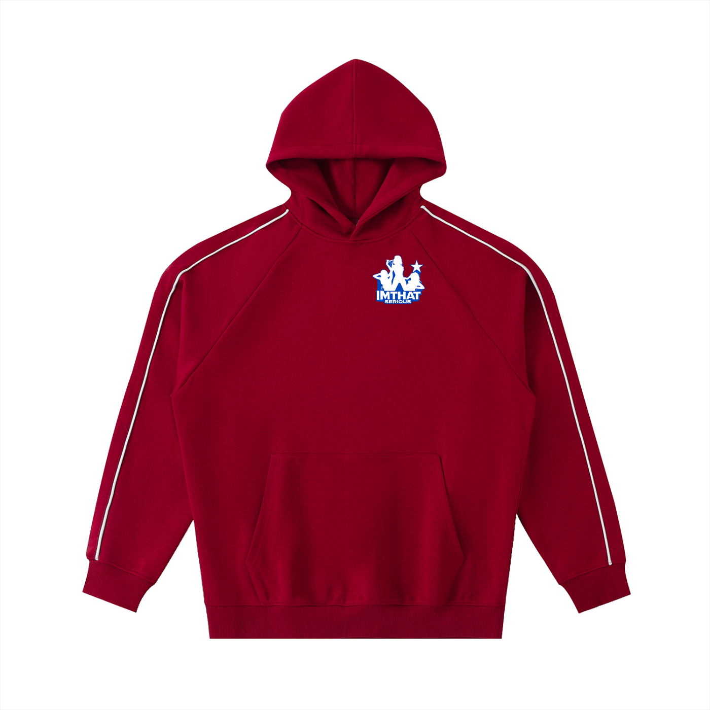 Contrast Piping Raglan Hoodie,hoodie,imthatserious,men