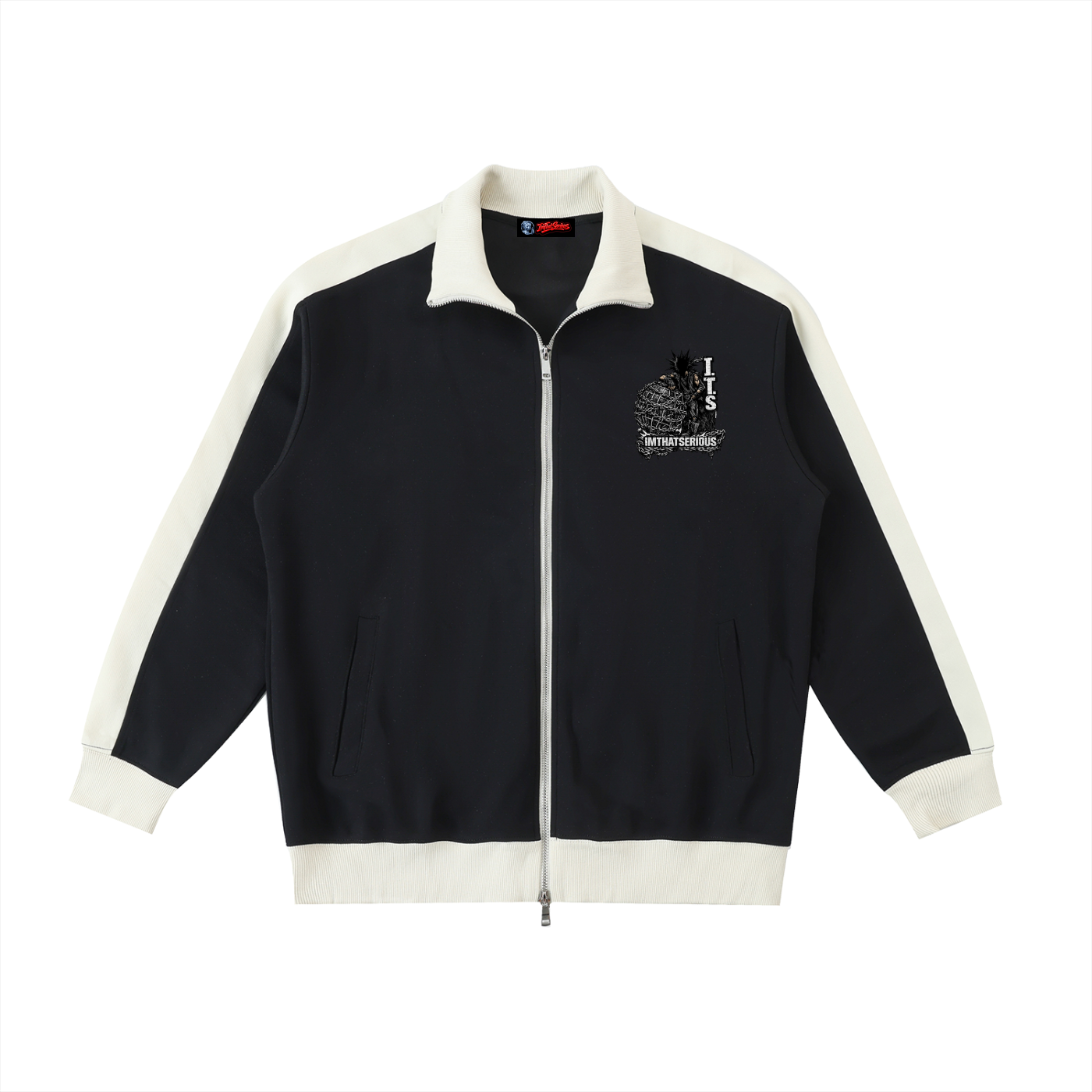 Contrast Trim Stand Collar Jac,men,imthatserious,women,jacket