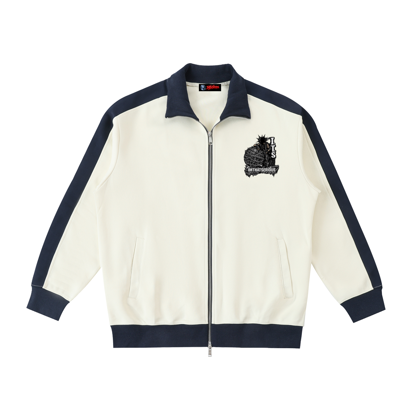 Contrast Trim Stand Collar Jac,men,imthatserious,women,jacket