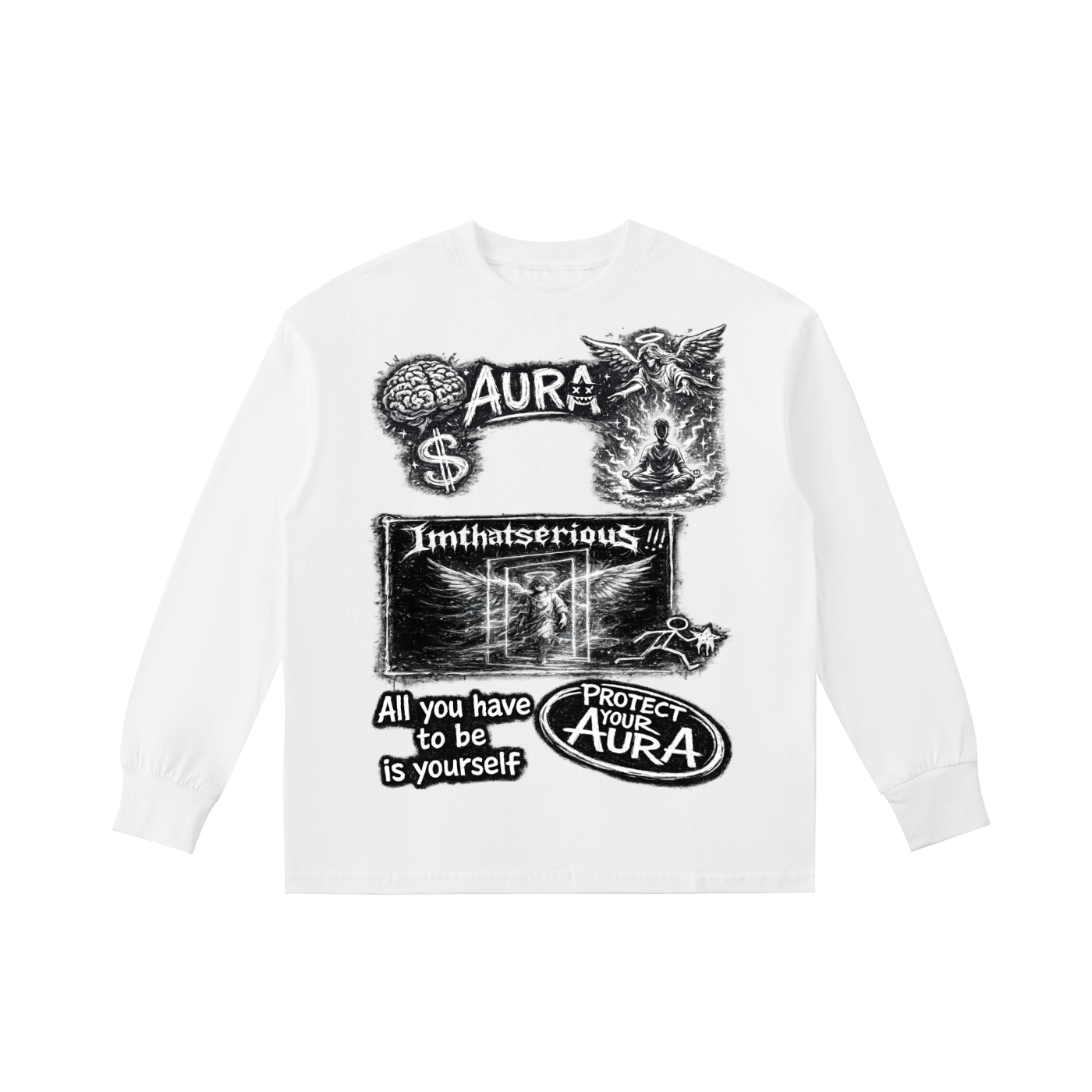 Aura' Kids' Cotton Long-Sleeve,Kids,Aura Kids,Kids Aura Long Sleeve,Kids Long Sleeve Tee,IMTHATSERIOUS