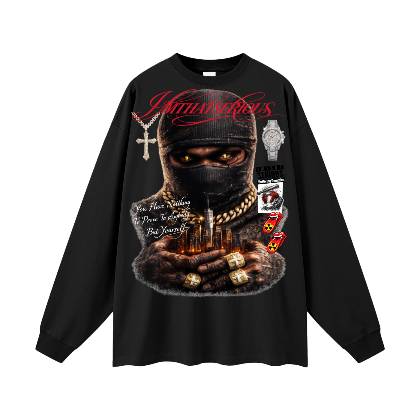 Hustlin' Oversized Long Sleeve,IMTHATSERIOUS,Men,Men Oversized Long Sleeve Tee,Hustlin Men,Hustlin Men Long Sleeve Tee