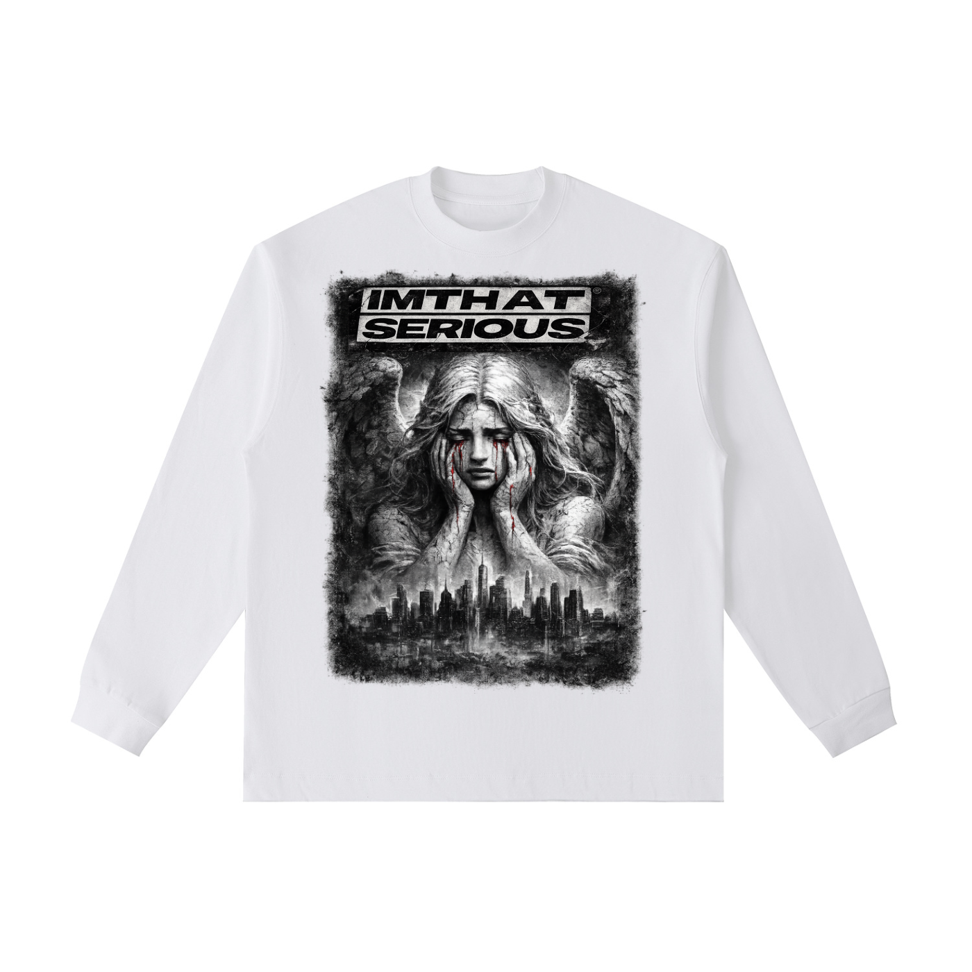 Angels Cry,Angels Cry Long Sleeve Tee,IMTHATSERIOUS,Cotton Long Sleeve T-Shirt,Cotton,Men Long Sleeve T-Shirt,Long Sleeve T-Shirt