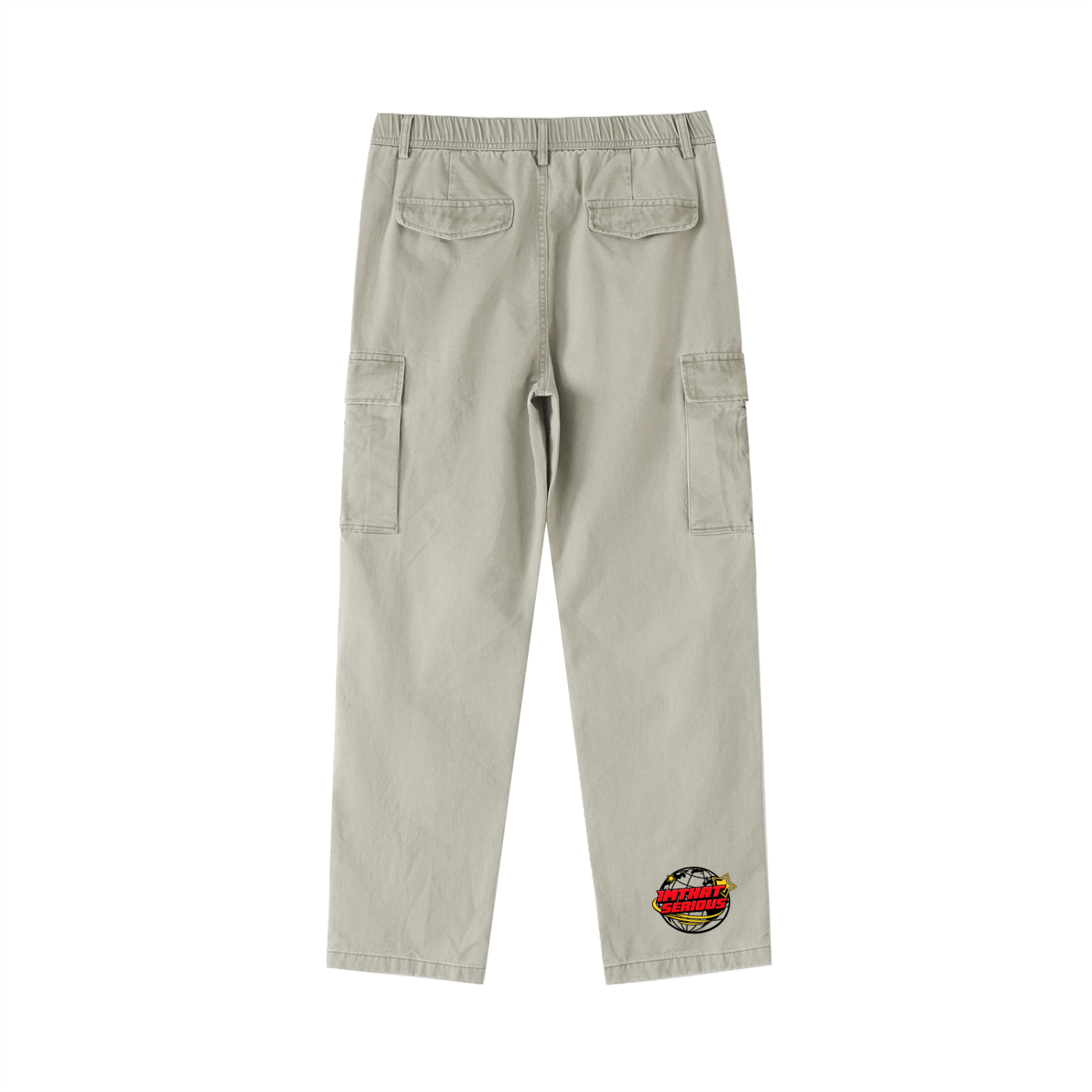 Cotton Elastic-Waist Cargo Pan,pants,men,women,cargo pants,imthatserious