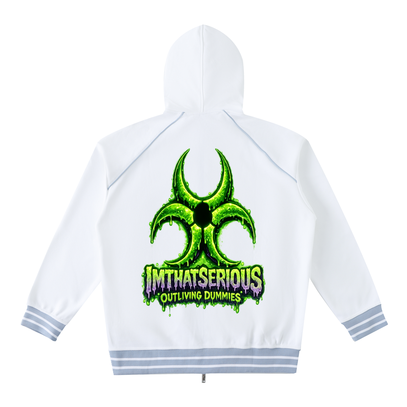 Striped Trim Zip-Up Hoodie,IMTHATSERIOUS,Men,Women,Hoodie,Zip Up Hoodie,Striped Trim Hoodie