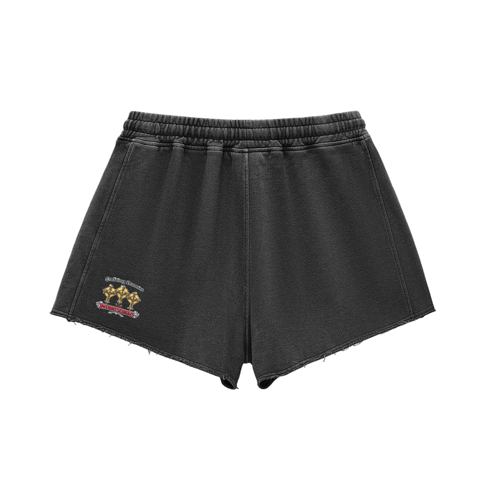 Time Is On Nobody Side,Time Is On Nobody Side Women,Snow Washed Raw Edge Drawstrin,Women,Women Shorts,IMTHATSERIOUS,Women Snow Washed Shorts,Women Raw Edge Shorts,Women Drawstrings Shorts