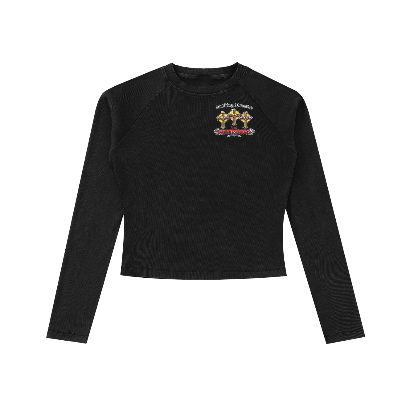 Dyed Washed Raglan Long Sleeve,Women Slim T-Shirt,IMTHATSERIOUS,Women,Women Dyed Washed T-Shirt,Women Long Sleeve T-Shirt