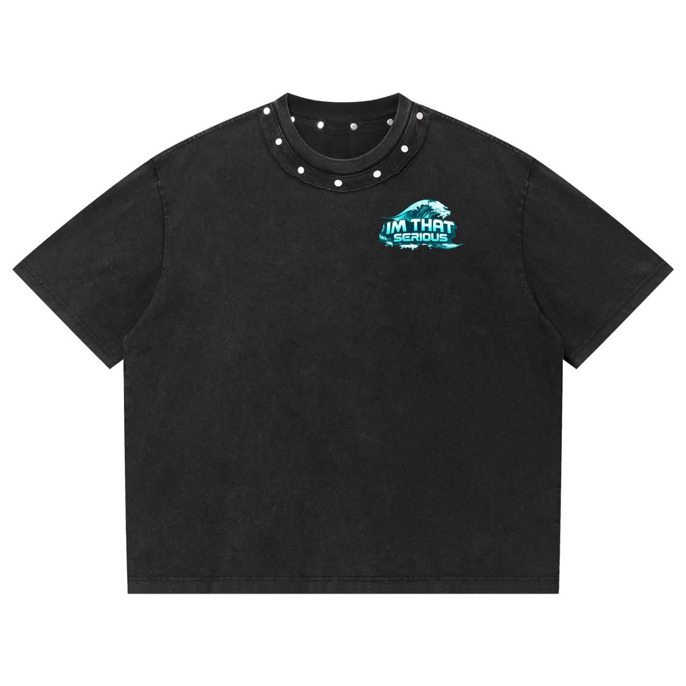 Washed Boxy Studded T-Shirt,IMTHATSERIOUS,Men,Men T-Shirt