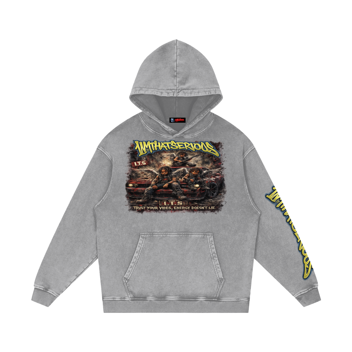 Snow Washed Loose Cotton Hoodi,Trust Your Vibe,Trust Your Vibe Men,Trust Your Vibe Men Hoodie,IMTHATSERIOUS,Men,Men Hoodie,Men Snow Washed Hoodie,Men Cotton Hoodie,Men Snow Washed Loose Hoodie