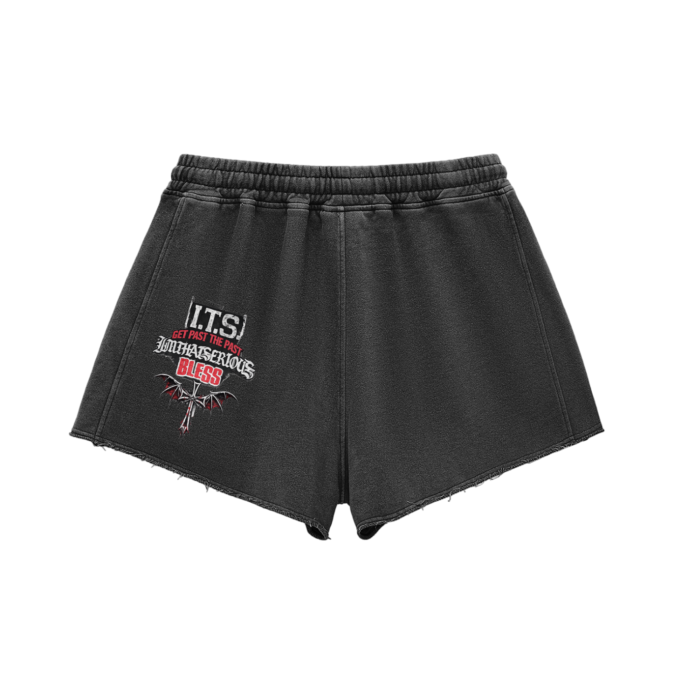 Get Past The Past,Get Past The Past Shorts,Get Past The Past Women,Snow Washed Raw Edge Drawstrin,Women,Women Shorts,Snow Washed,Drawstring Shorts,Shorts,Snow Washed Shorts