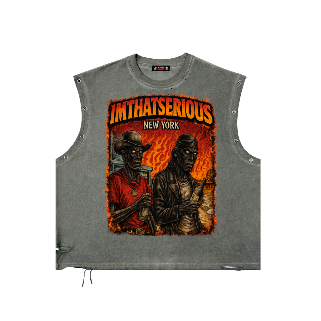 Distressed Grommet Eyelet Tank,Flames,Flames Men,Flames Men Tank Top,Men,Men Tank Top,IMTHATSERIOUS