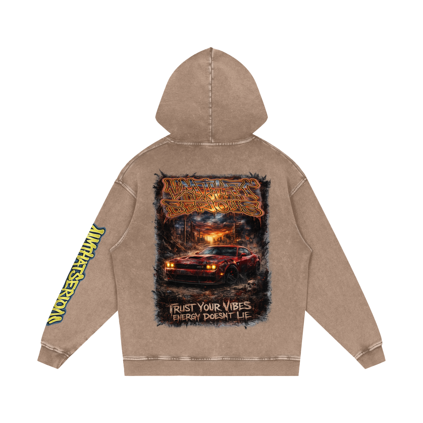 Snow Washed Loose Cotton Hoodi,Trust Your Vibe,Trust Your Vibe Men,Trust Your Vibe Men Hoodie,IMTHATSERIOUS,Men,Men Hoodie,Men Snow Washed Hoodie,Men Cotton Hoodie,Men Snow Washed Loose Hoodie