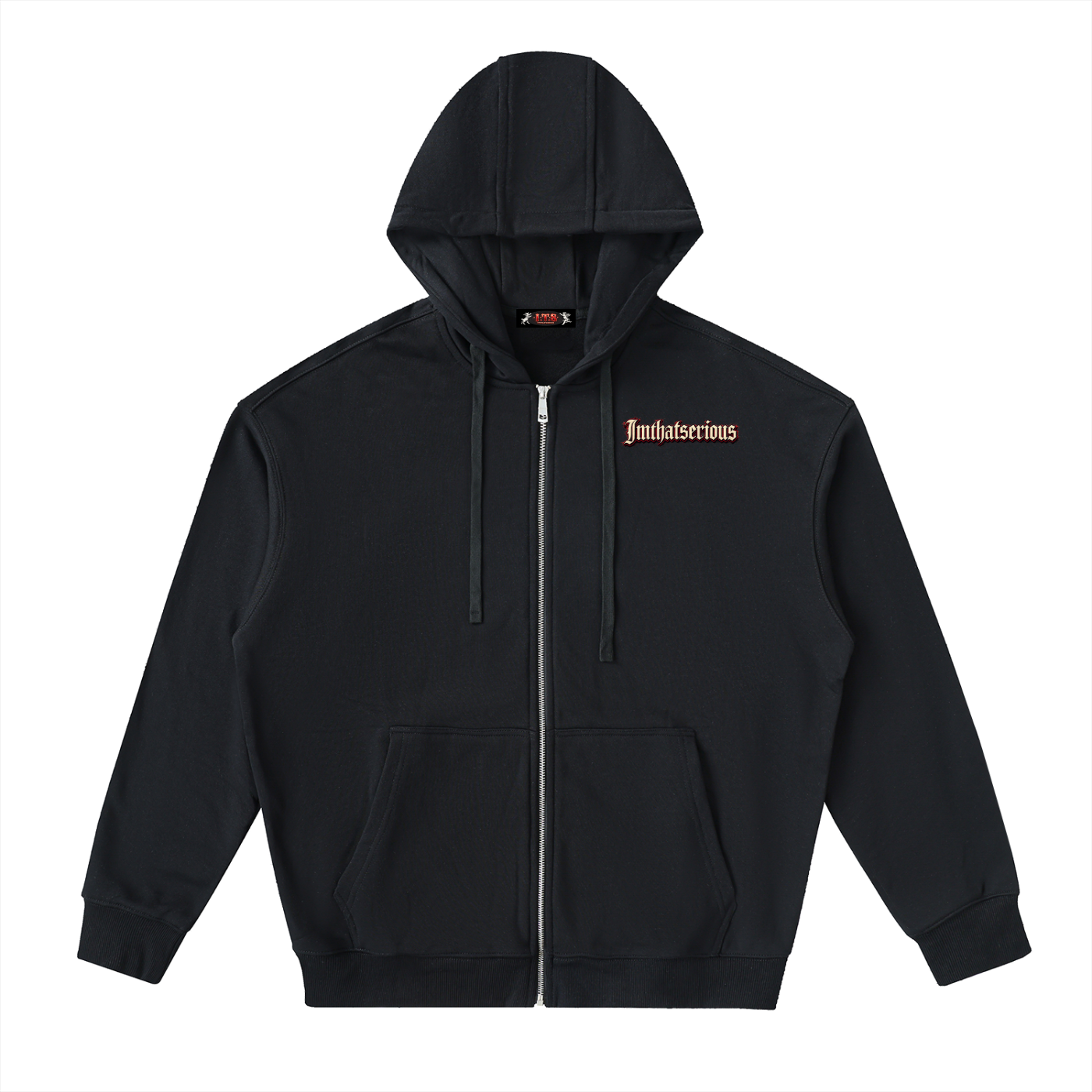 Drop-Shoulder Zip Up Hoodie,Men,Men Hoodie,IMTHATSERIOUS
