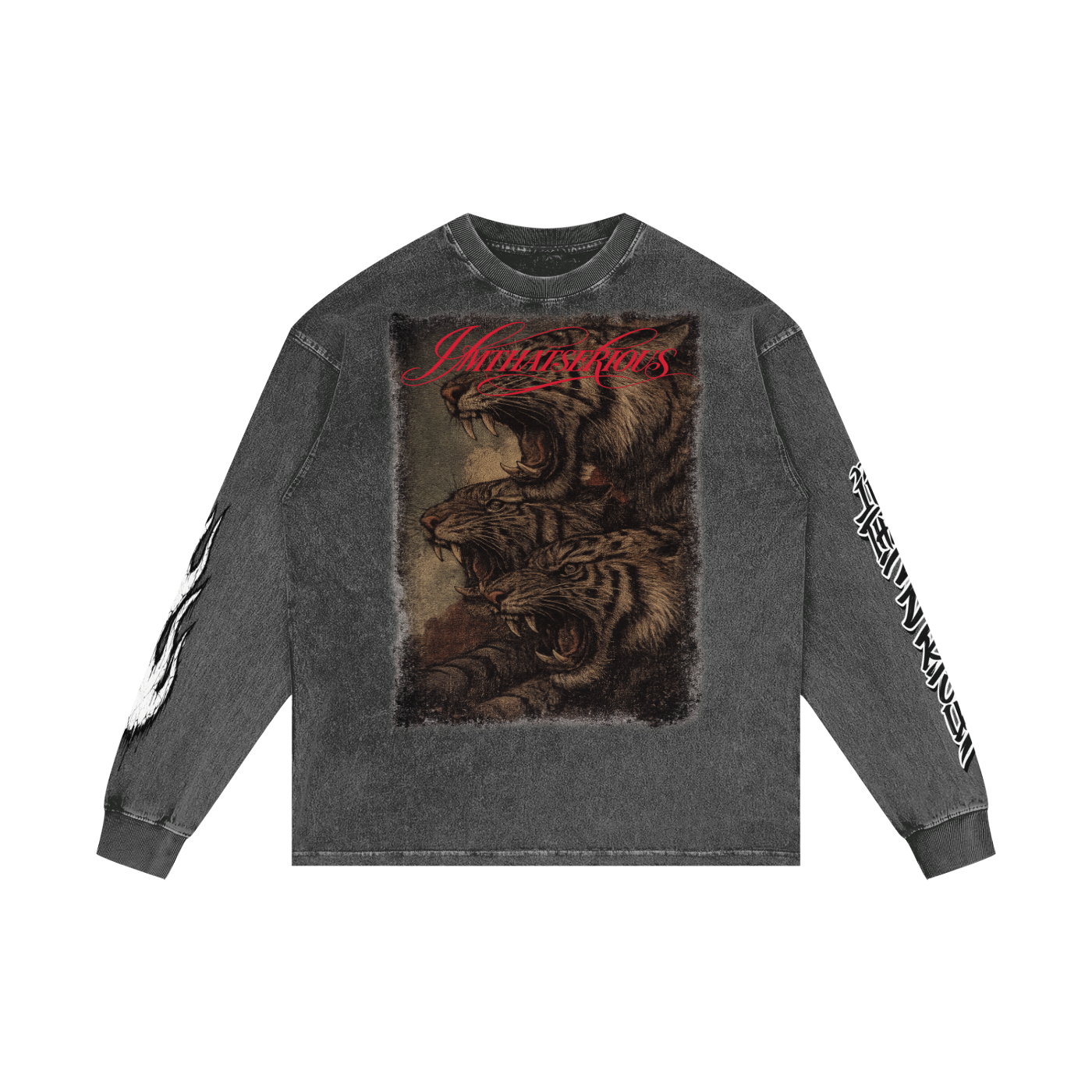 Acid Wash Oversize Long Sleeve,Men,Men Long Sleeve T-Shirt,Tigers,Tigers Men,Tigers Men Long Sleeve T-Shirt,IMTHATSERIOUS