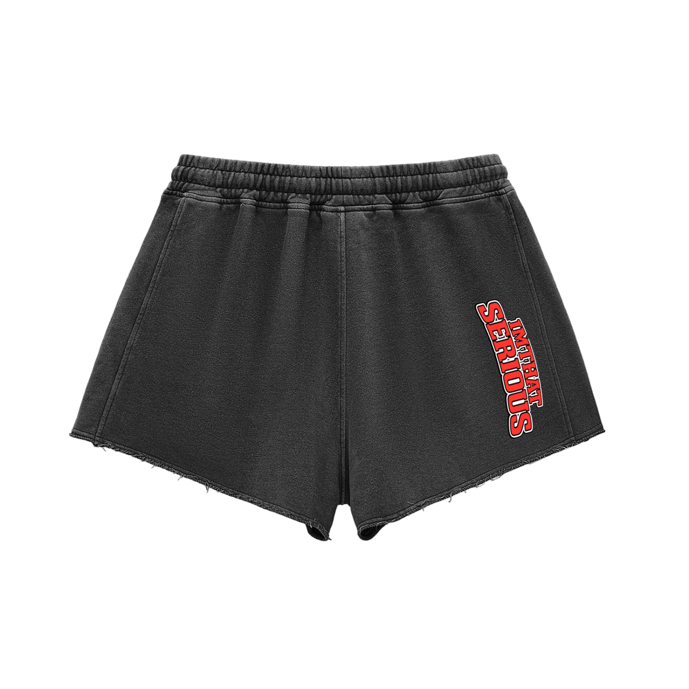 IMTHATSERIOUS,Life Is Short,Life Is Short Female,Life Is Short Female Shorts,Female,Female Shorts,Female Snow Washed Shorts,Female Raw Edge Shorts,Female Drawstrings Shorts