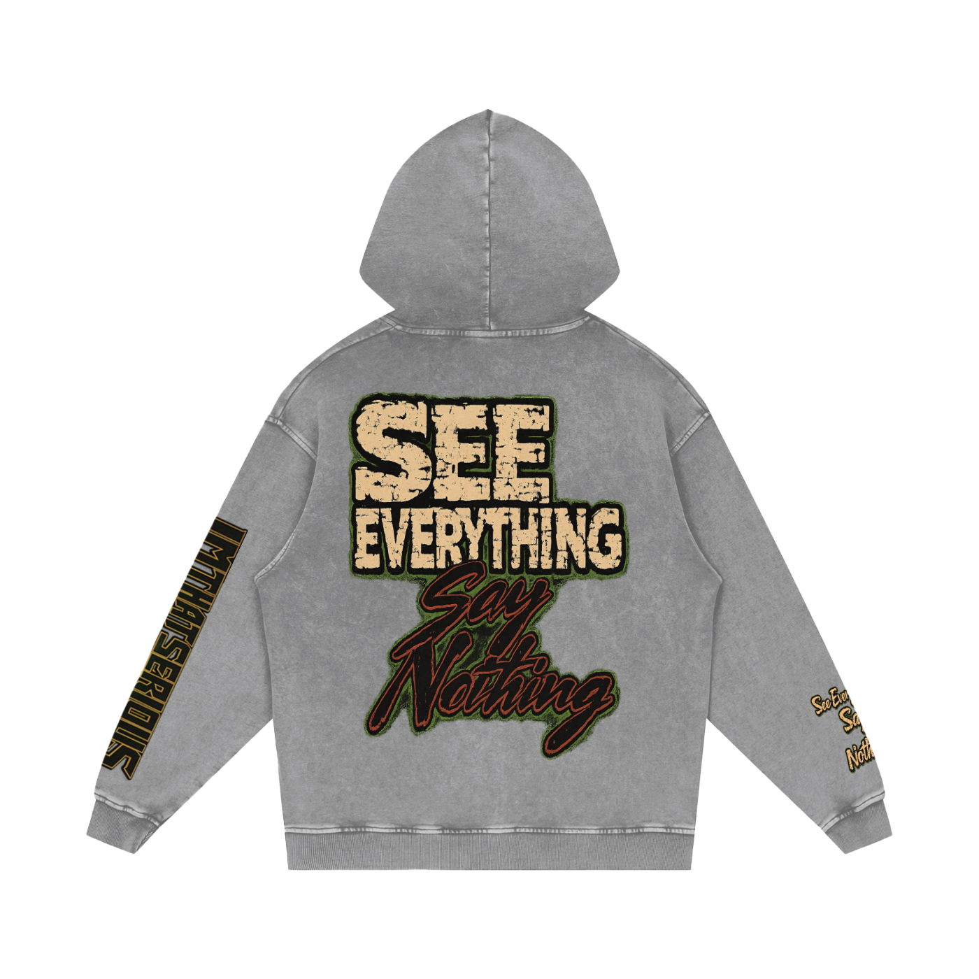 IMTHATSERIOUS,Say Nothing,Say Nothing Men,Say Nothing Men Hoodie,Say Nothing Tracksuit,Say Nothing Men Tracksuit,Snow Washed Loose Cotton Hoodi,Men,Men Tracksuit,Men Snow Washed Cotton Hoodie