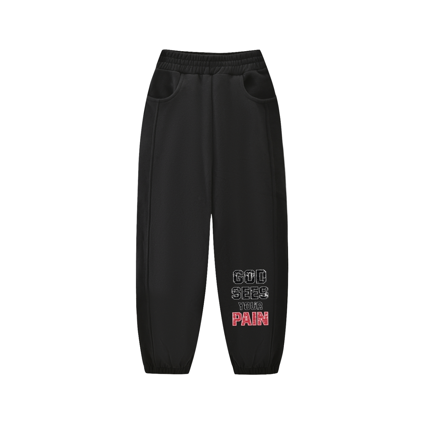 Kids' Fleece Jogged Sweatpants,I.T.S,IMTHATSERIOUS,Kids,Kids Fleece Sweatpants,Kids Sweatpants,God Sees Your Pain,Gods Sees Your Pain Kids,God Sees Your Pain Sweatpants ,Kids Tracksuit