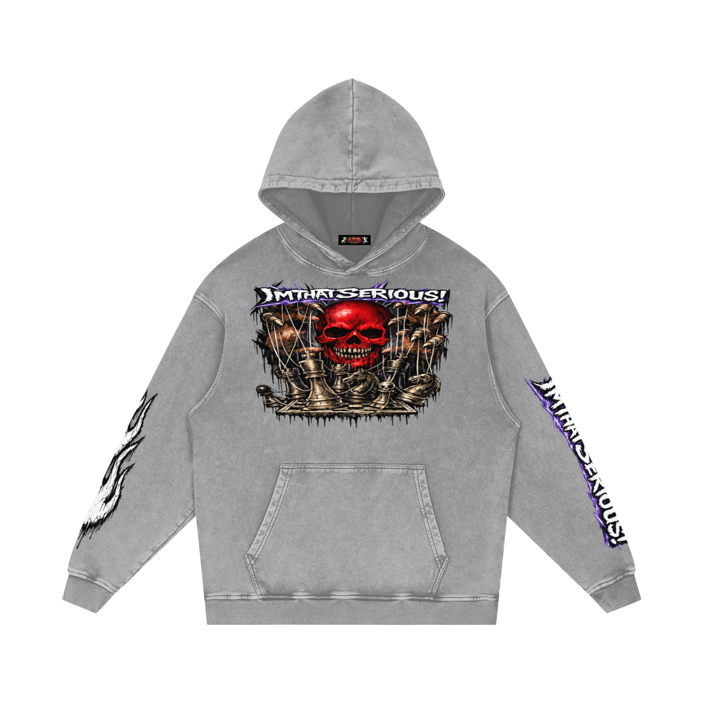 Snow Washed Cotton Hoodie,Checkmate,Checkmate Men,Checkmate Men Hoodie,Men,Men Hoodie,IMTHATSERIOUS