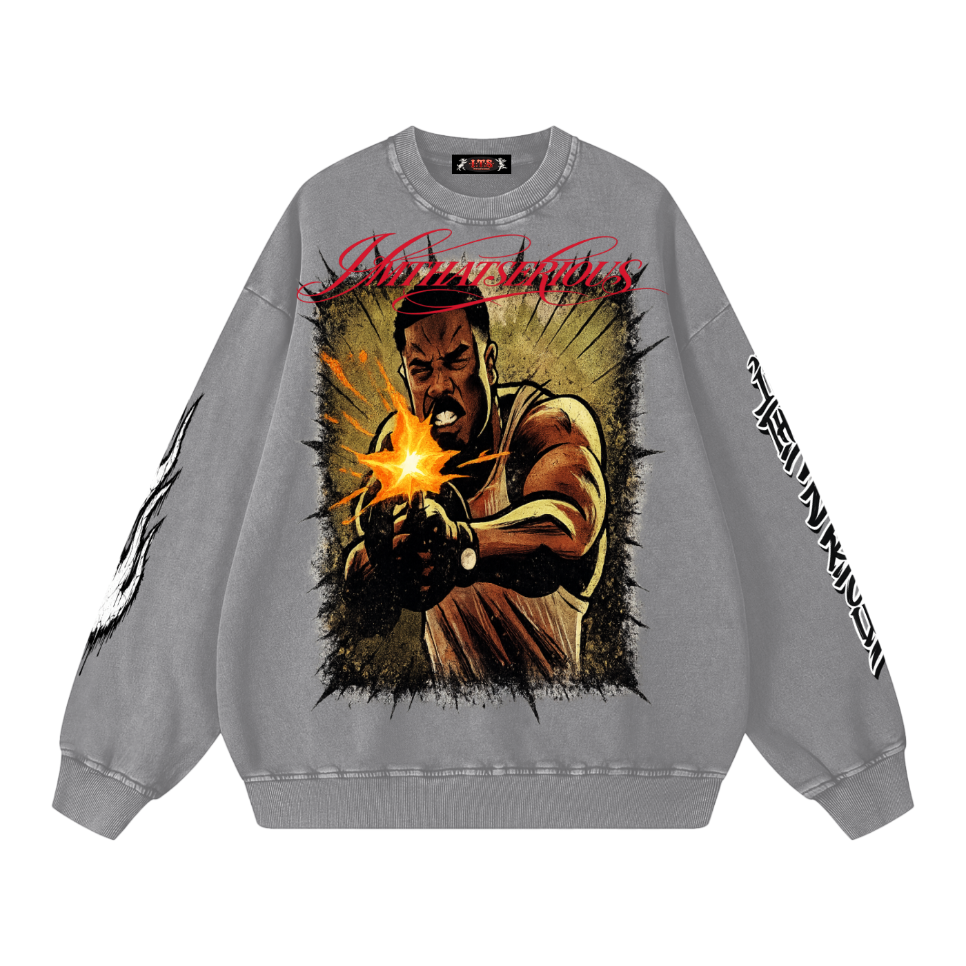 Snow Washed Oversized Sweatshi,Smoke,Smoke Men,Smoke Men Sweatshirt,Men,Men Sweatshirt,IMTHATSERIOUS