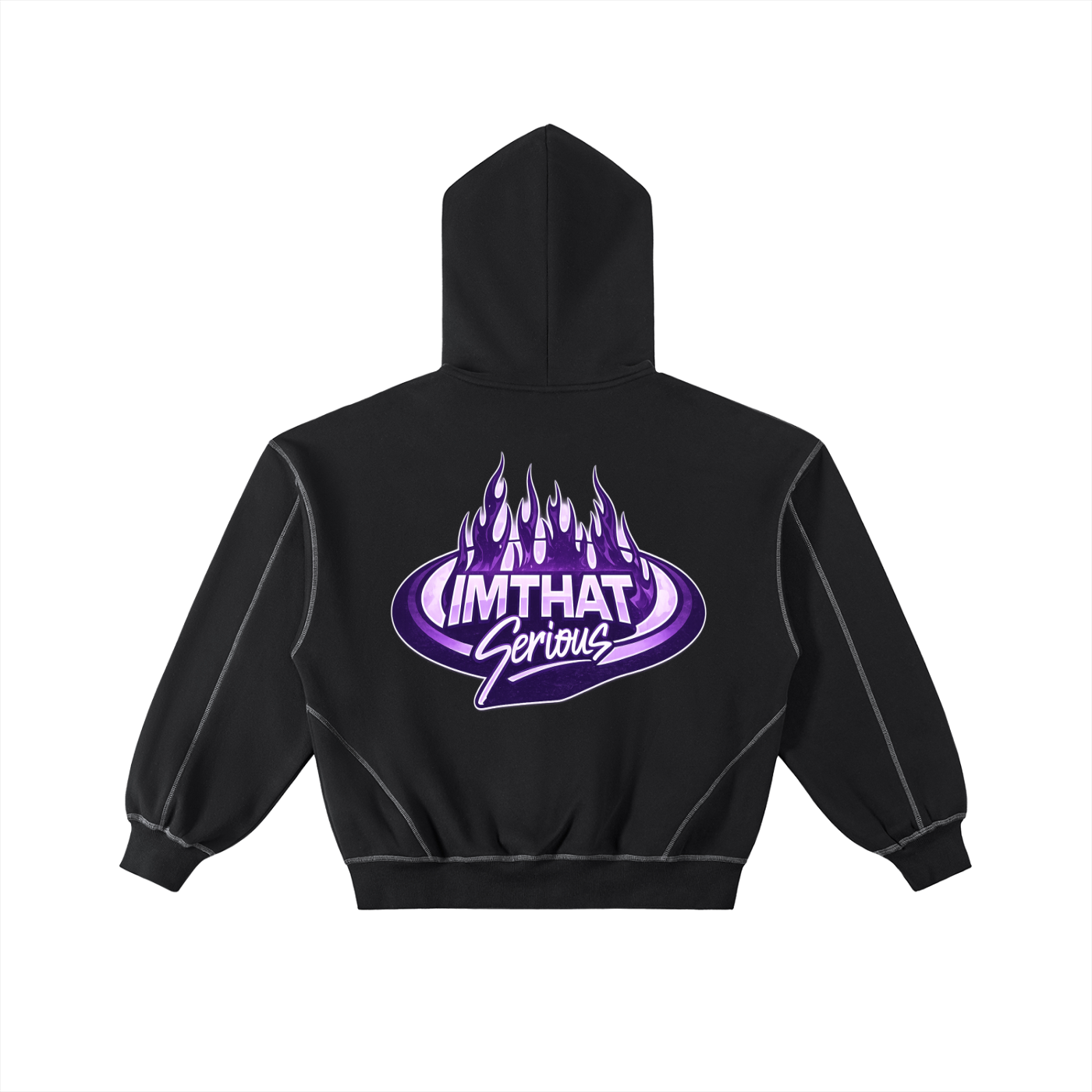 Contrast-Stitched Boxy Fleece ,Men,Men Tracksuit,Men Hoodie,IMTHATSERIOUS