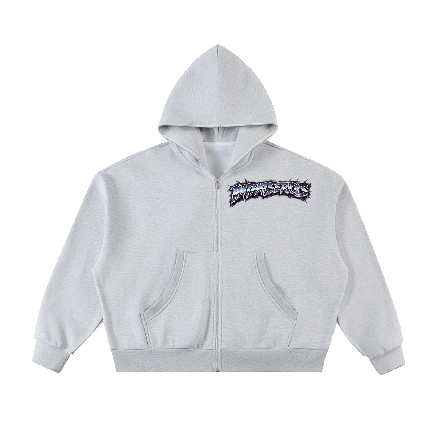 Fleeced Full-Zip Boxy Hoodie,Men,greatest,Greatest Men,Greatest Men Hoodie,Greatest Men Boxy Hoodie,IMTHATSERIOUS