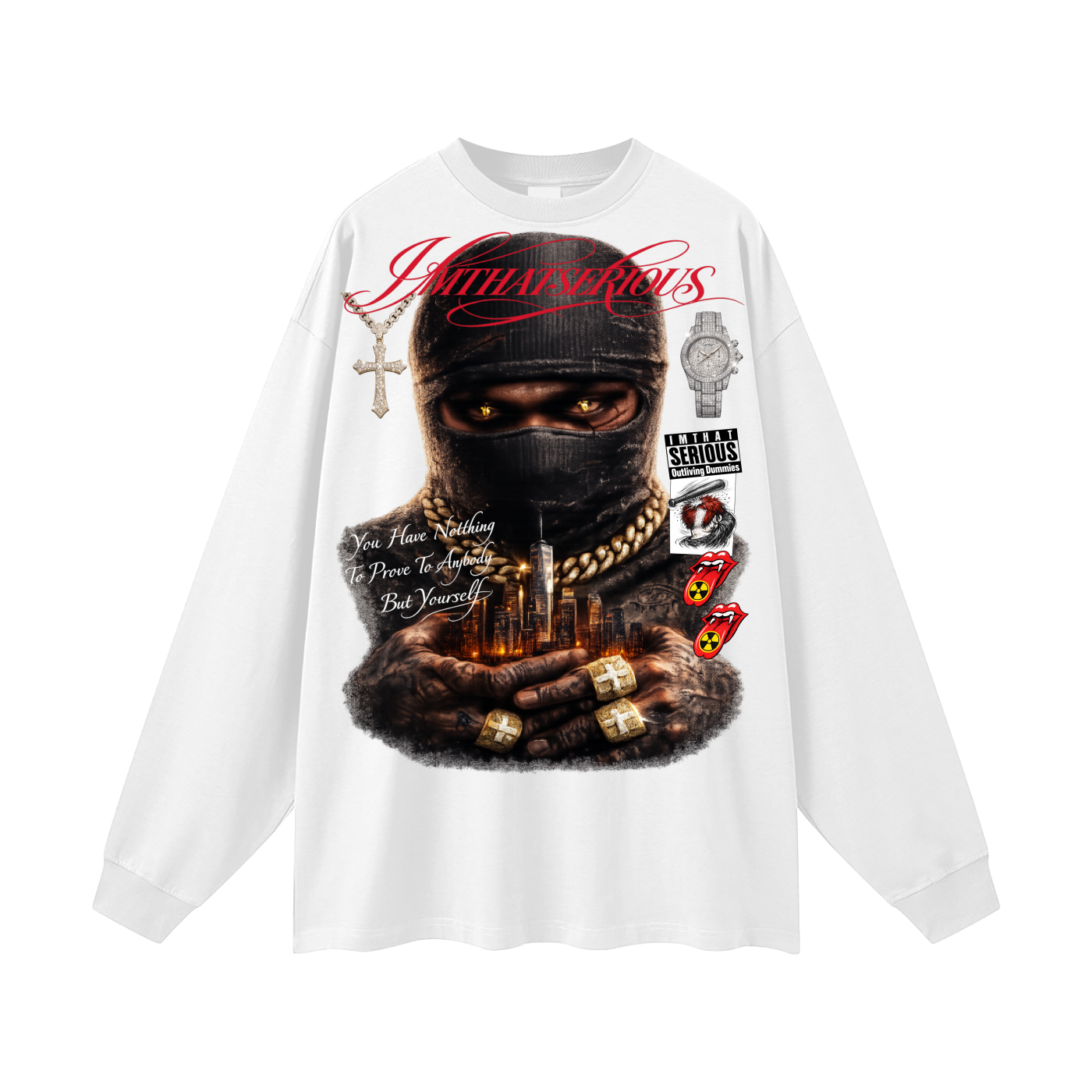 Hustlin' Oversized Long Sleeve,IMTHATSERIOUS,Men,Men Oversized Long Sleeve Tee,Hustlin Men,Hustlin Men Long Sleeve Tee