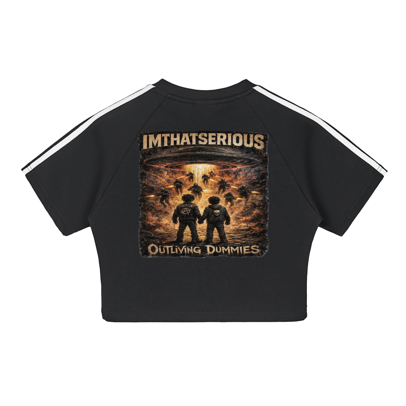 The Invaders,The Invaders Crop Top,The Invaders Female Crop Top,IMTHATSERIOUS,Taped Crop Top,Female Taped Crop Top
