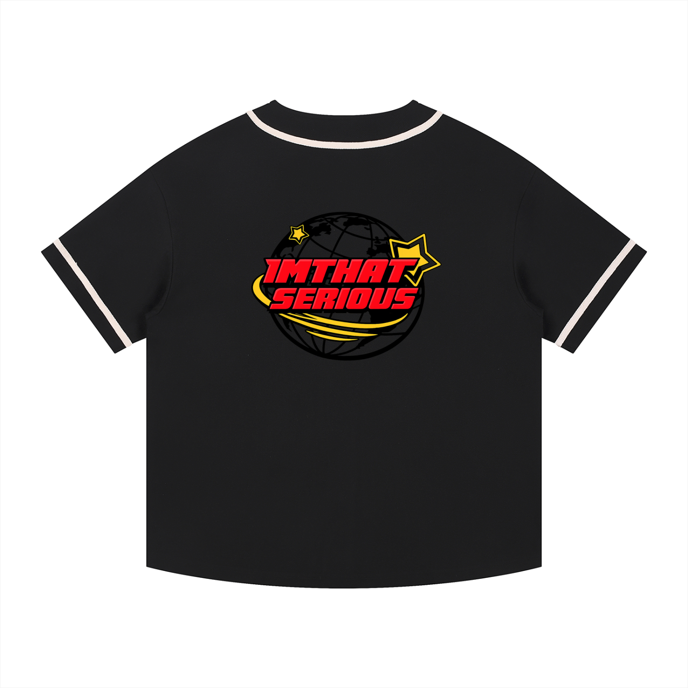 Contrast Piped Button-Up Jerse,imthatserious,women,men,jersey,contrast jacket