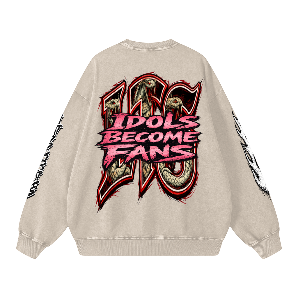 Snow Washed Oversized Sweatshi,Smoke,Smoke Men,Smoke Men Sweatshirt,Men,Men Sweatshirt,IMTHATSERIOUS