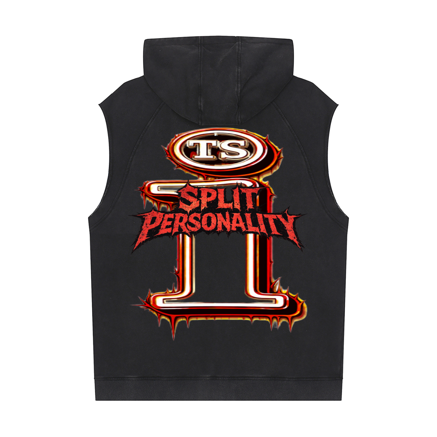 Snow Washed Sleeveless Hoodie,Blackout,Blackout Men,Blackout Men Tank Top Hoodie,Men,Men Tank Top Hoodie,IMTHATSERIOUS