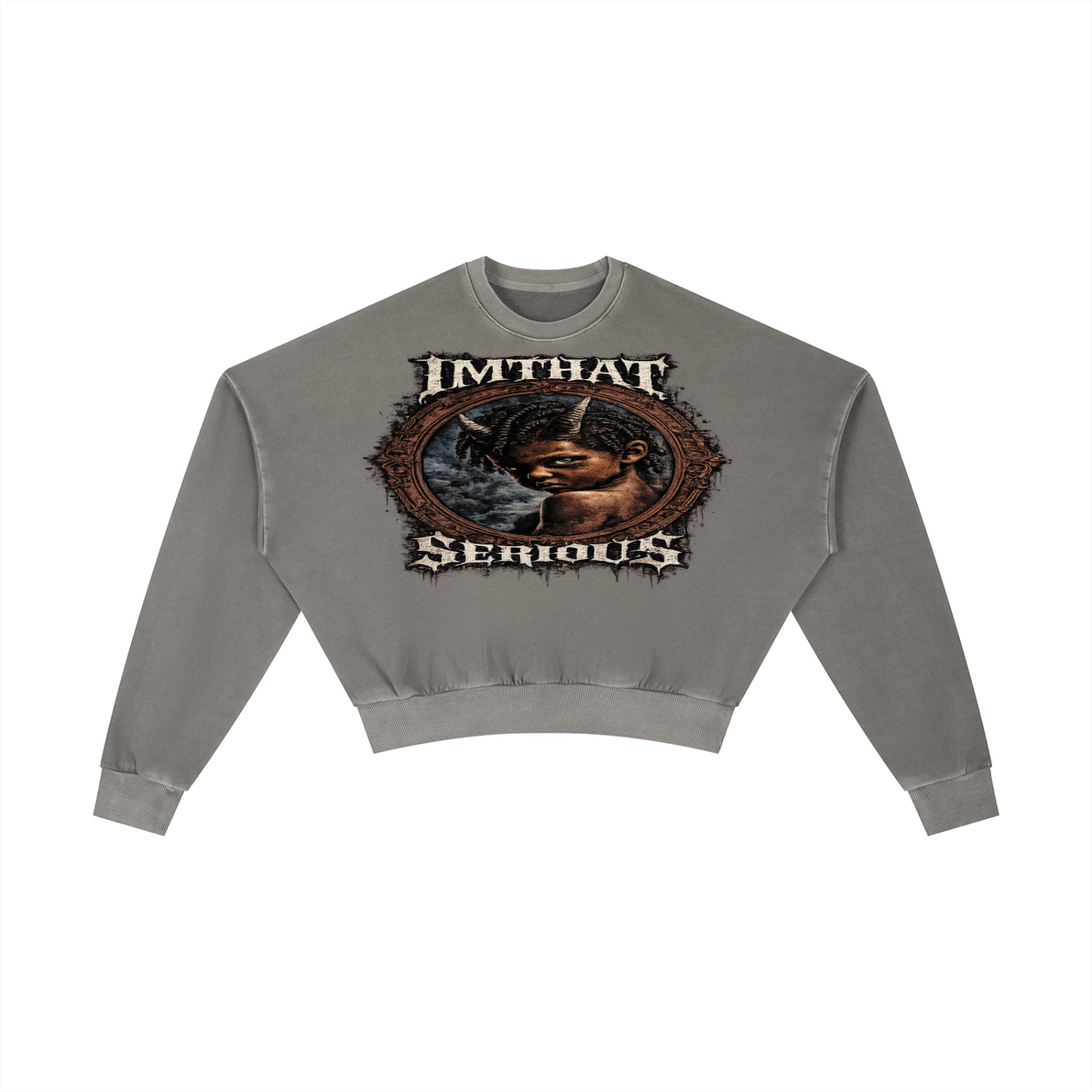 Stay Goated,IMTHATSERIOUS,Vintage Washed Cropped Sweatsh,Women,Women Sweatshirt,Women Vintage Crop Sweatshirt,Stay Goated Women,Stay Goated Women Sweatshirt,Vintage Washed Sweatshirt,Vintage Washed