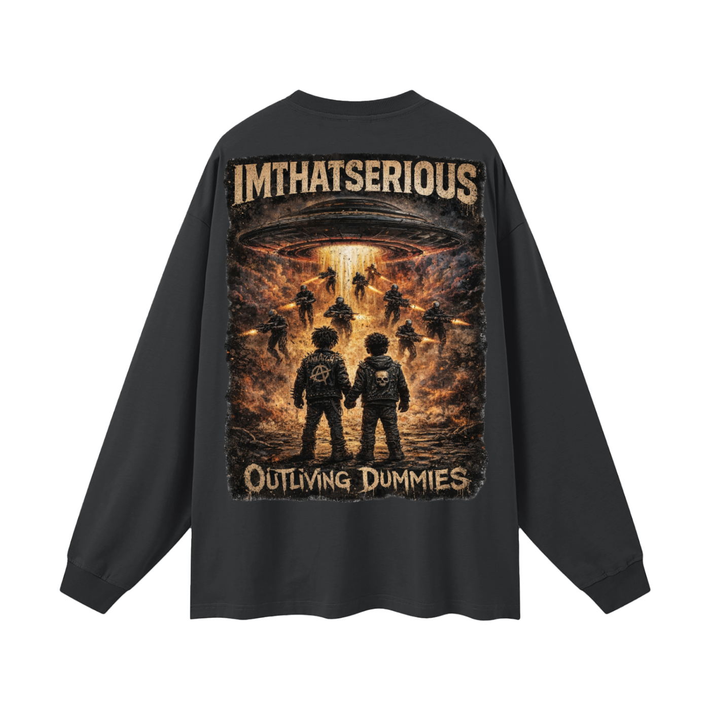 The Invaders,The Invaders Men Long Sleeve T,The Invaders Men Tee,IMTHATSERIOUS,Oversized Long Sleeve T-Shirt,Men,Men Long Sleeve T-Shirt