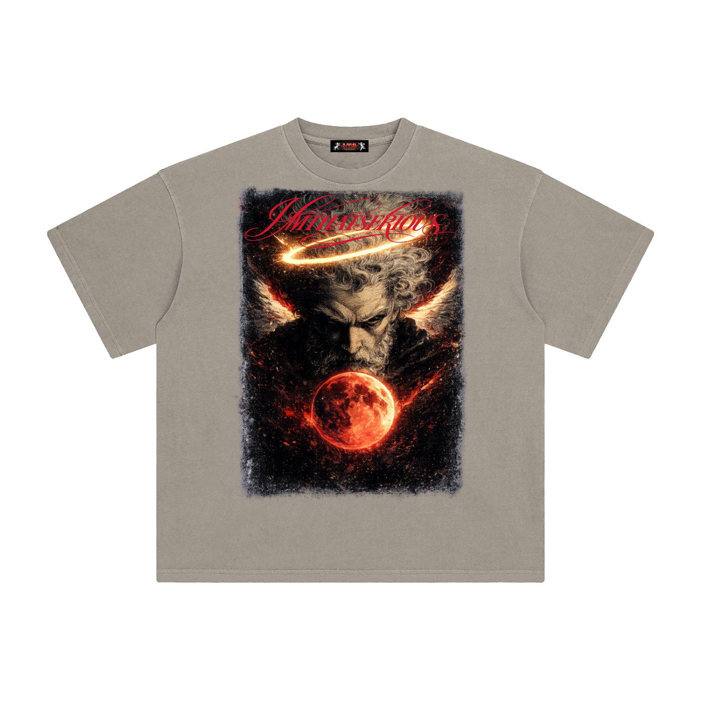 Enzyme Washed T-Shirt,Red Moon,Red Moon Men,Red Moon Men T-Shirt,IMTHATSERIOUS,Men,Men T-Shirt