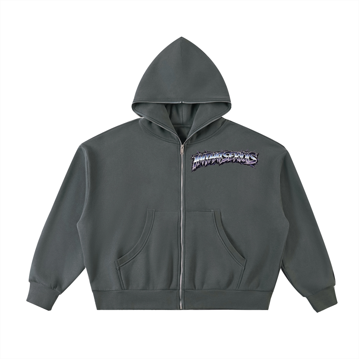 Fleeced Full-Zip Boxy Hoodie,Men,greatest,Greatest Men,Greatest Men Hoodie,Greatest Men Boxy Hoodie,IMTHATSERIOUS