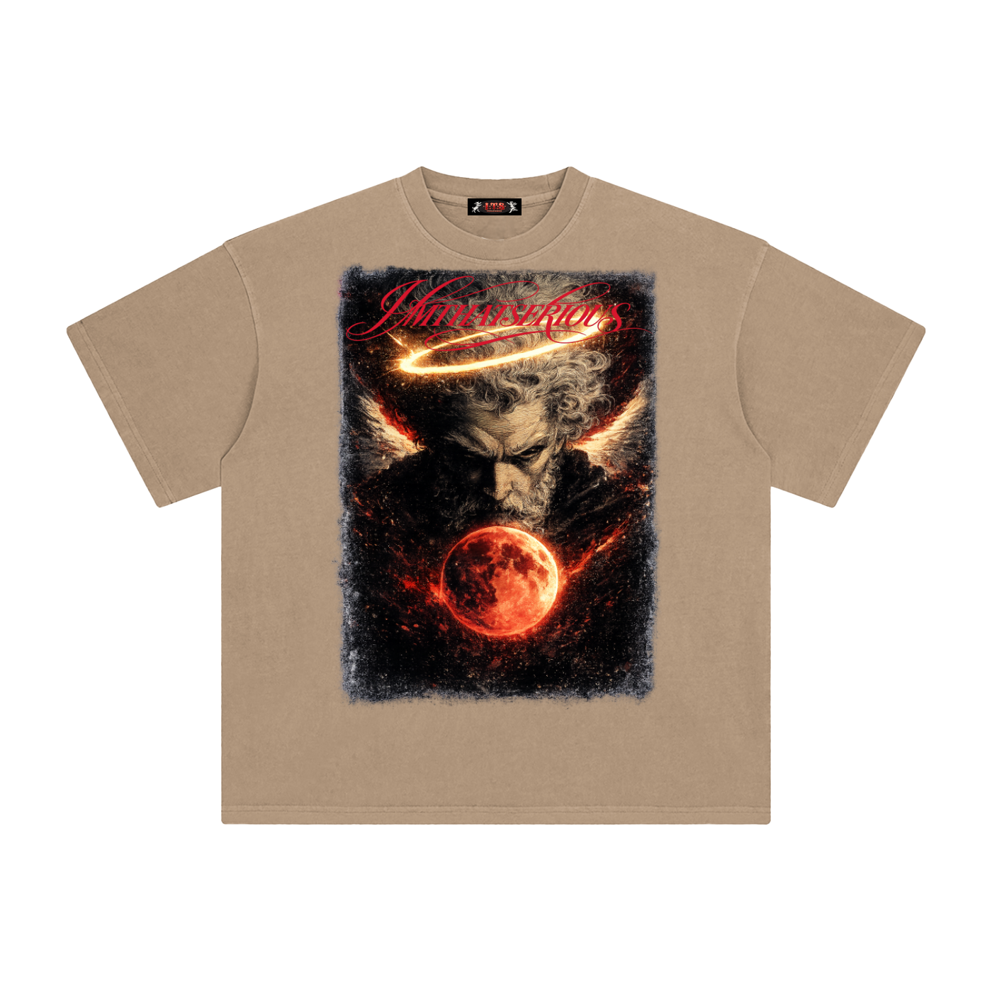 Enzyme Washed T-Shirt,Red Moon,Red Moon Men,Red Moon Men T-Shirt,IMTHATSERIOUS,Men,Men T-Shirt