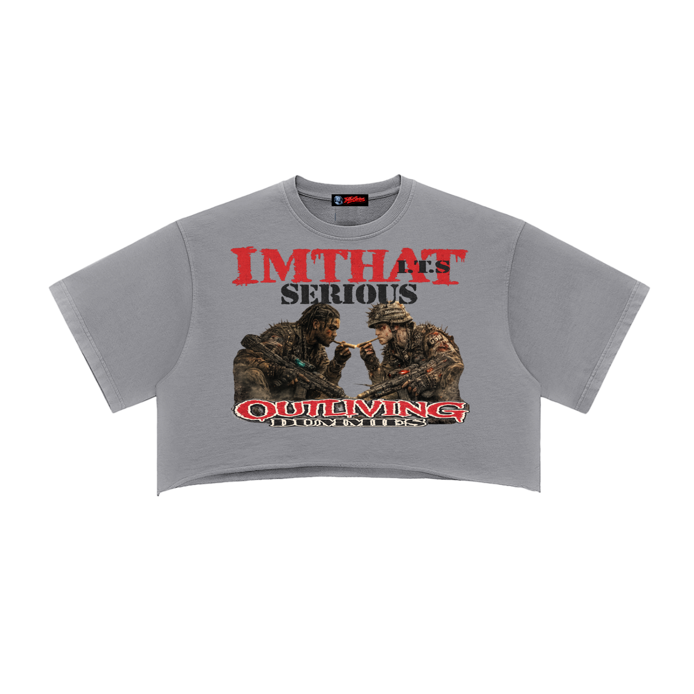 War Gas Mud,War Gas Mud Female,War Gas Mud Female Crop Top,War Gas Mud Crop Top,Snow Washed Raw Edge Crop Top,Female,Crop Top,Female Snow Washed Crop Top,IMTHATSERIOUS,Female Raw Edge Crop Top