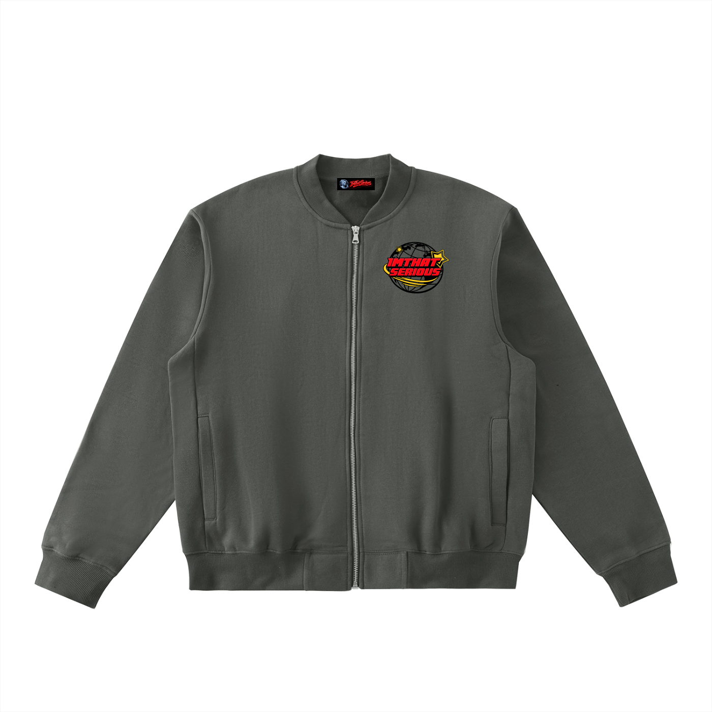 Zip-Up Fleeced Varsity Jacket,Jacket,Varsity Jacket,Women,Men,IMTHATSERIOUS