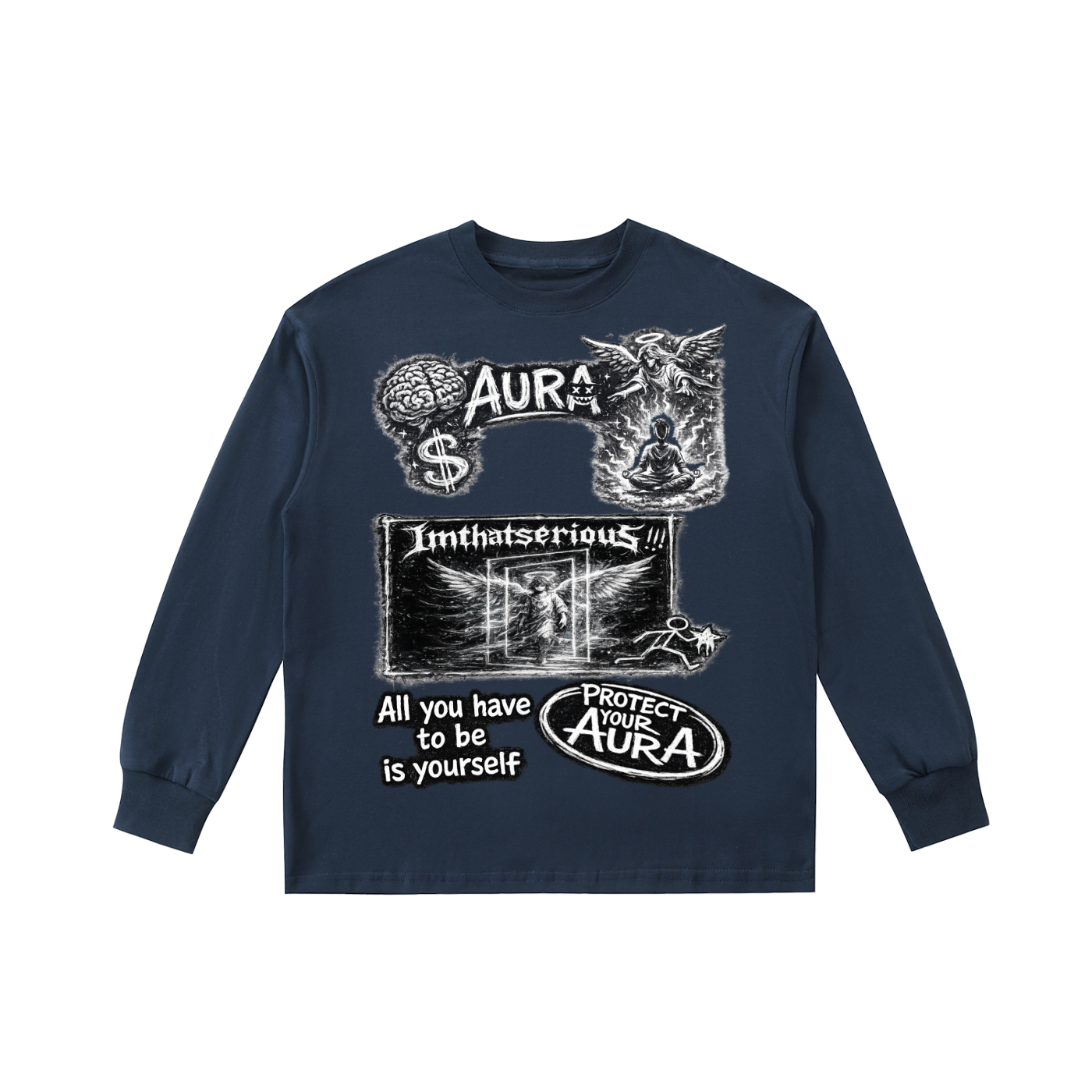 Aura' Kids' Cotton Long-Sleeve,Kids,Aura Kids,Kids Aura Long Sleeve,Kids Long Sleeve Tee,IMTHATSERIOUS
