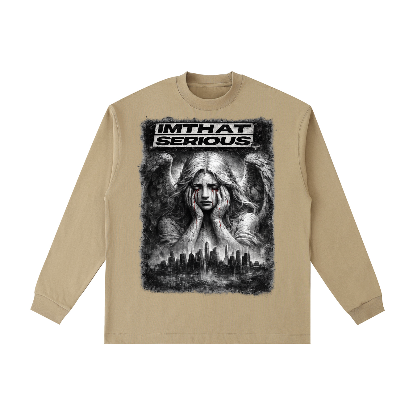 Angels Cry,Angels Cry Long Sleeve Tee,IMTHATSERIOUS,Cotton Long Sleeve T-Shirt,Cotton,Men Long Sleeve T-Shirt,Long Sleeve T-Shirt