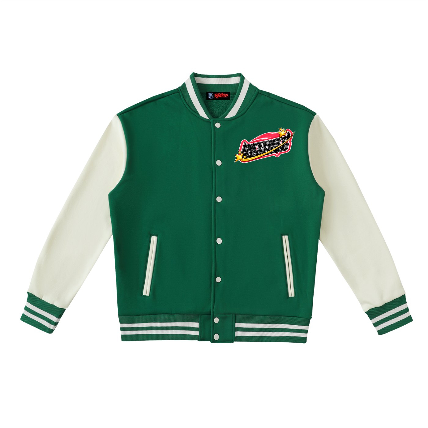Two-Tone Fleeced Varsity Jacke,jacket,varsity jacket,men,imthatserious,varsity